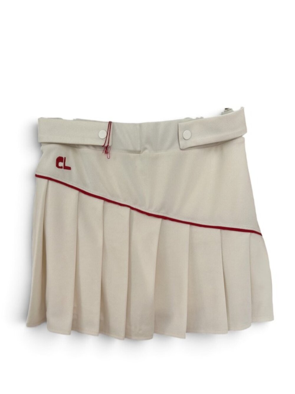 Ciao Lucia Cream w/ Red Accent Tennis Pleated Mini Skirt / Skort